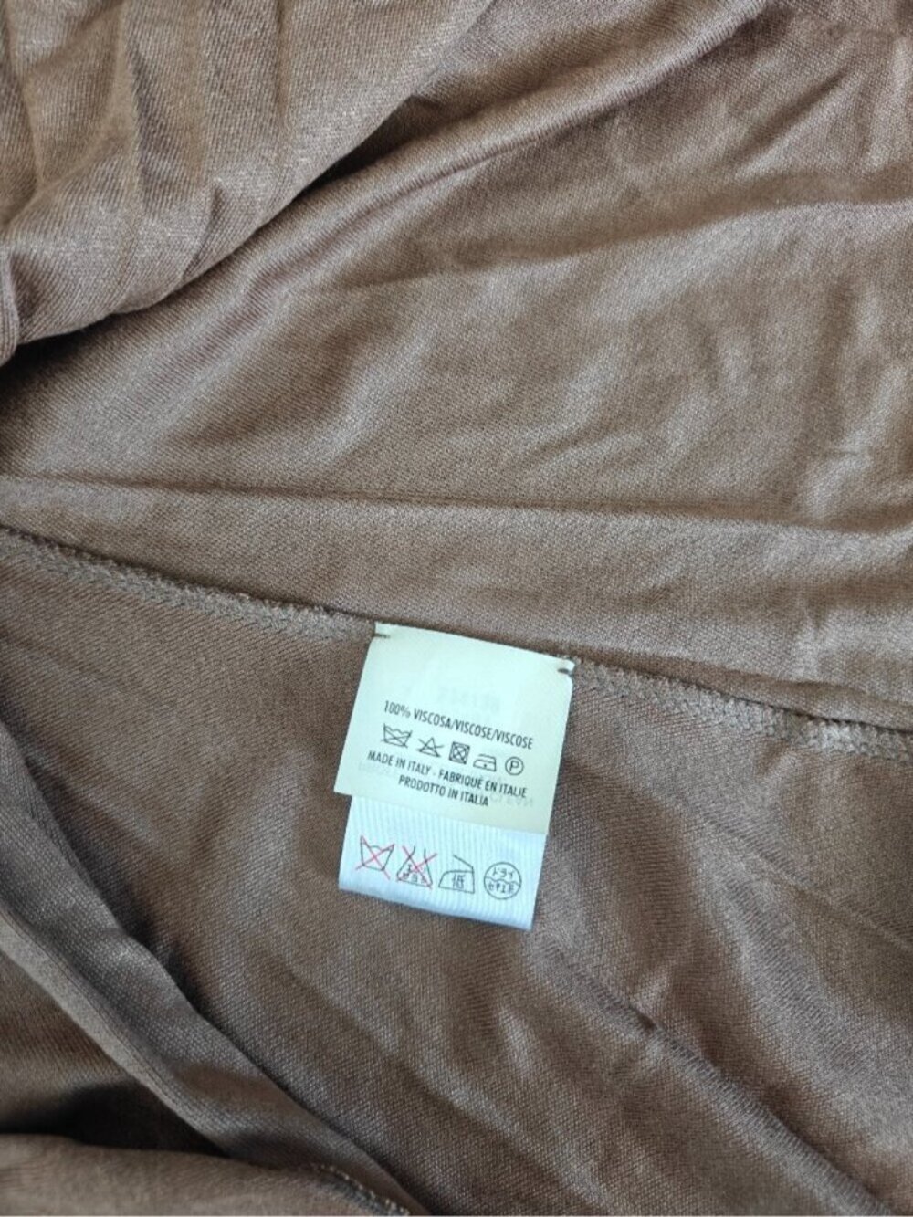 Yves Saint Laurent Brown Twist Front Draped Top Cap Sleeve FR 40 Small - Picture 7 of 7